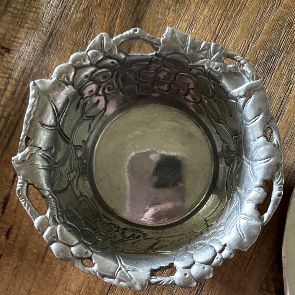 Arthur Court Silver Floral Decorative Bowl approximately 5.5”